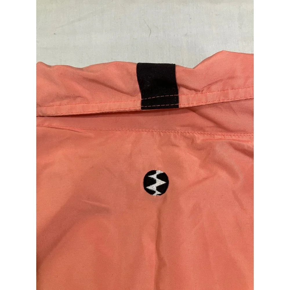 IXSPA Womens Vintage 90s Windbreaker Jacket Coral Pink Colorblock‎ Full Zip S